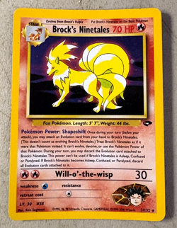 BROCK'S NINETALES 3/132 HOLO RARE POKEMON GYM CHALLENGE LP CARD - Image 1