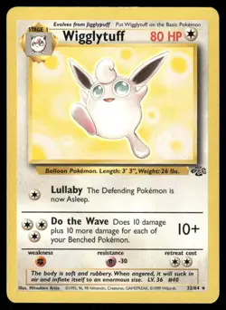 Pokemon Cards Wigglytuff 32/64 Unlimited Jungle WOTC Rare LP - Image 1
