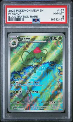 2023 POKEMON MEW EN-151 ILLUSTRATION RARE #167 IVYSAUR PSA 8 - Image 1