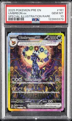 2025 POKEMON PRE EN-PRISMATIC EVOLUTIONS #161 UMBREON EX PSA 10 - Image 1