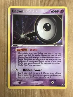 Unown Q - Q/28 - Holo Rare MP, English Pokemon EX Unseen Forces - Image 1