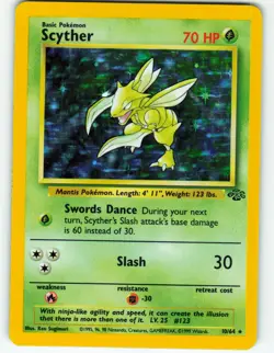 Scyther - Holo - 10/64 Jungle Set - Pokemon TCG - 1999 - Image 1