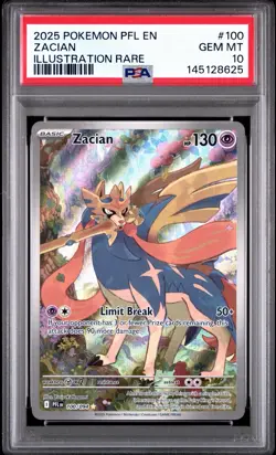 2025 Pokemon Phantasmal Flames Zacian Illustration Rare #100/094 PSA 10 - Image 1