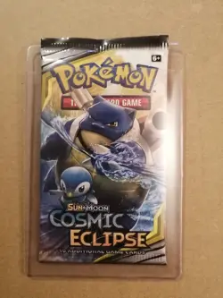 Pokemon TCG Sun & Moon Cosmic Eclipse Booster Pack Blastoise & Piplup 820650805899 - Image 1