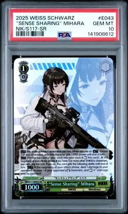 2025 WEISS SCHWARZ GODDESS OF VICTORY: NIKKE SR "SENSE SHARING" MIHARA PSA 10 - Image 1
