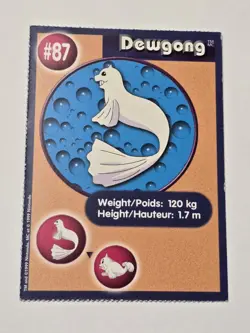 Pokemon 1999 Burger King Promo Card Dewgong #87 Pokemon PokeTrivia TCG LP - Image 1