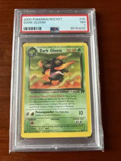 Pokemon TCG PSA 7 NM 2000 Team Rocket Dark Gloom 36/82 Vintage WOTC Card Slab - Image 1