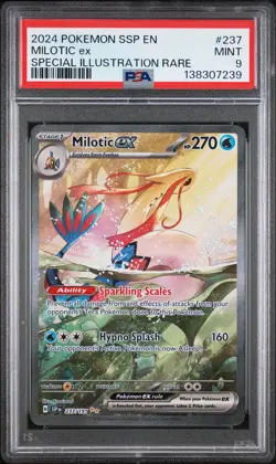 2024 POKEMON SSP EN-SURGING SPARKS SPECIAL ILLUSTRATION RARE MILOTIC EX PSA 9 - Image 1