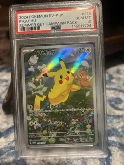 PSA 10 Pikachu Summer Card Get Campaign Pack 218/SV-P Pokemon Japanese Promo - Image 2