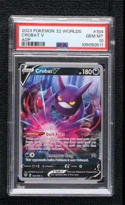 Crobat V (ADP) Pokemon World Championships 2022 Decks PSA 10 GEM MT - Image 1