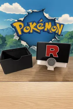 Pokemon Team Rocket Toploader Deck Box All Black | Destined Rivals Theme - Image 1