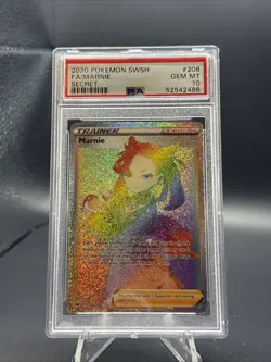 Pokemon Sword and Shield Base Set Marnie Secret Rare 208/202 PSA 10 Gem Mint - Image 1