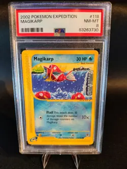 Pokemon Karte Magikarp 118/165 Expedition 2002 PSA 8 Englisch - Image 1