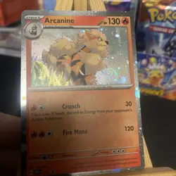 Pokemon Tcg SV Arcanine 011 black star promo With Large Holo Swirl - Image 1