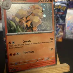 Pokemon Tcg SV Arcanine 011 black star promo With Large Holo Swirl - Image 2