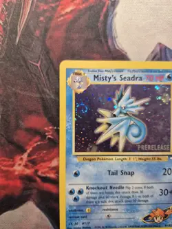 Pokemon TCG Misty's Seadra Holo Rare Gym Heroes Prerelease 9/132 LP - Image 2