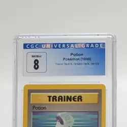 Rare 1999 Pokemon Trainer Deck A Brock's Deck - POTION 94/102 CGC 8.0 - Image 4