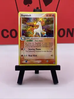 Rapidash 13/112 FireRed & LeafGreen Holo Rare Swirl Pokemon TCG 2004 NM - Image 2