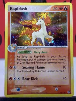Rapidash 13/112 FireRed & LeafGreen Holo Rare Swirl Pokemon TCG 2004 NM - Image 3