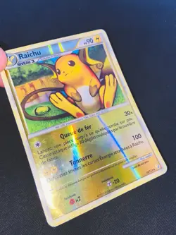 Carte Pokemon Raichu 10/123 REVERSE HOLO HGSS Heartgold SoulSilver De Base - Image 2
