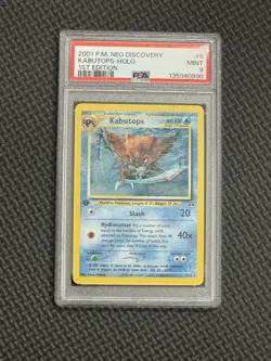 2001 Pokemon Neo Discovery Holo Rare Kabutops First Edition 6/75 PSA 9 - Image 1