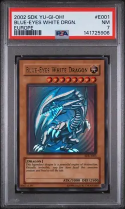 Yu-Gi-Oh! PSA 7 Blue-Eyes White Dragon SDK-E001 (Uncommon European Print) - Image 1
