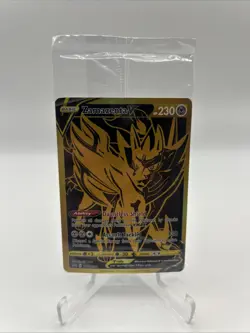 SEALED SWSH077 Zamazenta V Black & Gold Full Art Pokemon TCG Promo Card - Image 1