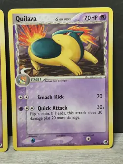 Cyndaquil 45/101 & Quilava 36/101 EX Dragon Frontiers Pokemon Card - Image 3