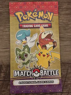 Pokemon TCG Match Battle Pack Sealed Booster 4 Cards Pikachu Trading Card Game - Image 1