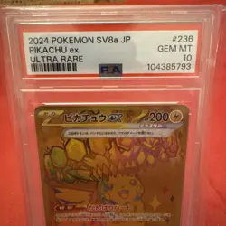 Pikachu Ex Ultra Rare PSA 10 Japanese 236/187 2024 Pokemon Sv8a Graded Card TCG - Image 2
