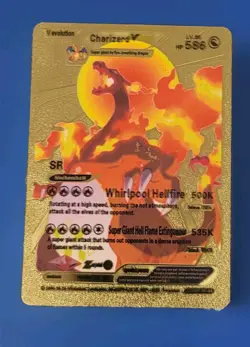 Charizard Pokemon V Evolution HP 586 Gold Foil Excellent Condition - Image 1