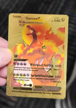 Charizard Pokemon V Evolution HP 586 Gold Foil Excellent Condition - Image 5