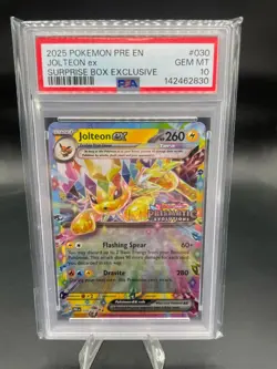 2025 Pokemon PRE EN Jolteon Ex 030/131 Surprise Box Exclusive Stamped PSA 10 - Image 1