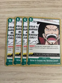 OP14-036 4 X Strive to Surpass me, Roronoa Zoro!!! English Playset One Piece TCG - Image 1