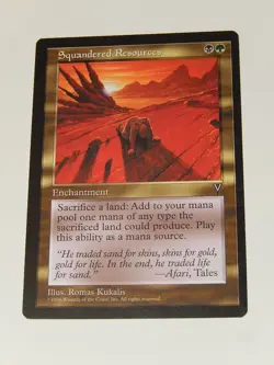 Magic The Gathering MTG Squandered Resources Visions Light Play RARE VINTAGE - Image 1