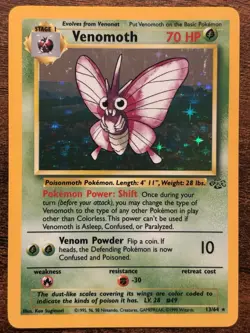 Pokemon Venomoth Holo Rare Jungle 13/64 Card 1999 Wizards of the Coast - Image 1
