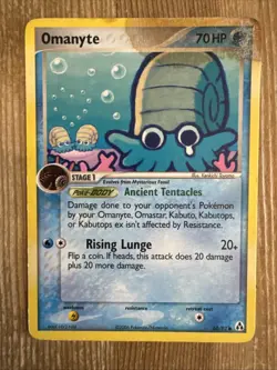 Omanyte 60/92 Common Ex Legend Maker Pokemon Card Non Holo 2006 VERY DAMAGED - Image 1
