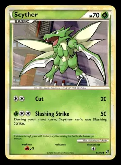 Scyther 65/90 Common HGSS Undaunted Pokemon LP - Image 1