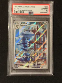 2023 Pokemon Par En-Paradox Rift Illustration Rare Steelix #208 PSA 10 - Image 1