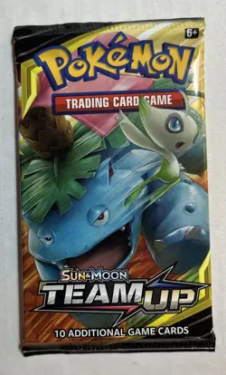 Pokemon TCG Team Up Booster Pack - Sealed Sun & Moon Venusaur & Celebi Unweighed - Image 1