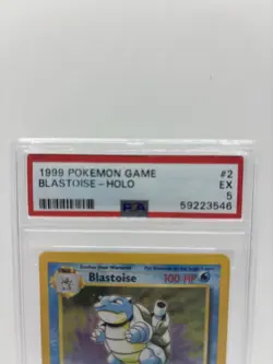 1999 POKEMON BASE SET UNLIMITED #2 BLASTOISE-HOLO PSA 5 - Image 3