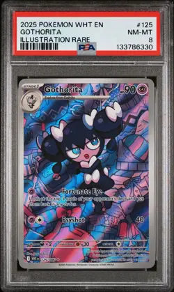 2025 POKEMON WHT EN-WHITE FLARE ILLUSTRATION RARE #125 GOTHORITA PSA 8 - Image 1