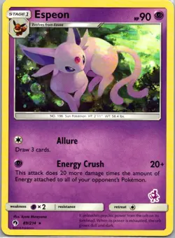 Pokemon TCG Espeon 89/214 Lost Thunder NM - Image 1
