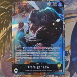 One Piece Trafalgar Law OP10-022 Leader Alt Art Royal Blood English Near Mint - Image 1