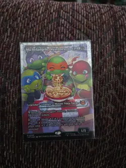 Michelangelo Weirdness to 11 Fractured Foil. MTG TMNT NM/M - Image 1