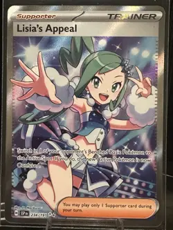 Pokemon Lisia's Appeal 234/191 Sv08: Surging Sparks Ultra Rare Full Art Holo - Image 1