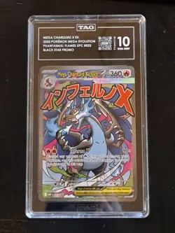 Tag 10- Mega Charizard X ex 023 Black Star Promo MEP Pokemon English Gem Mint 10 - Image 1