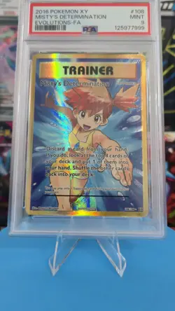 PSA 9 - 2016 POKEMON XY EVOLUTIONS #108 FULL ART/MISTY'S DETERMINATION - Image 1