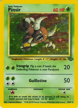 Pinsir - Holo - 9/64 Jungle Set - Pokemon TCG - 1999 - Image 1