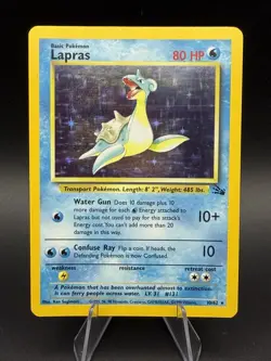 Lapras 10/62 Fossil Holo Vintage Pokemon TCG - Image 1